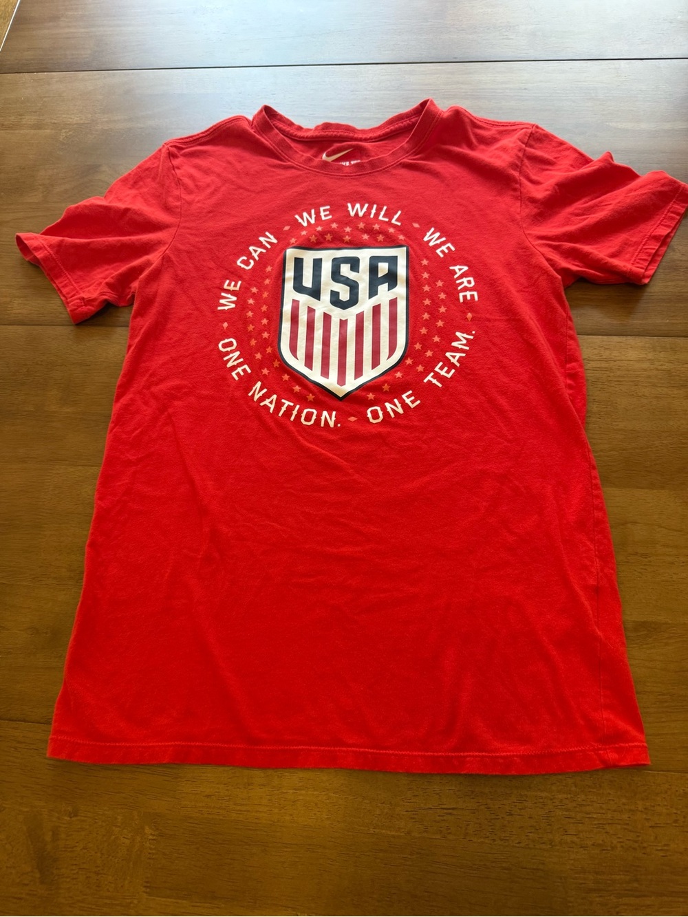 Nike USA Soccer T Shirt Red One Nation One Team World Cup Tee Size Small USMNT